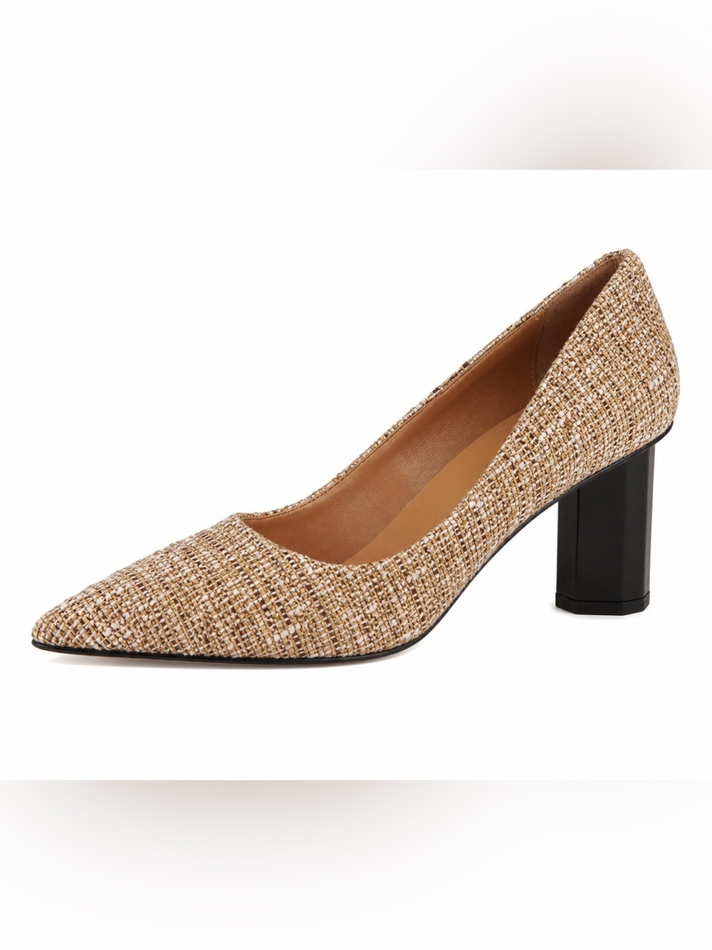 Butter Eloise Pointed Toe Pumps‎ Size 7.5 Made In Italy Tweed Heel